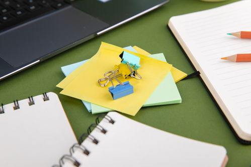 文件夾便利貼辦公用品商務攝影圖 攝影